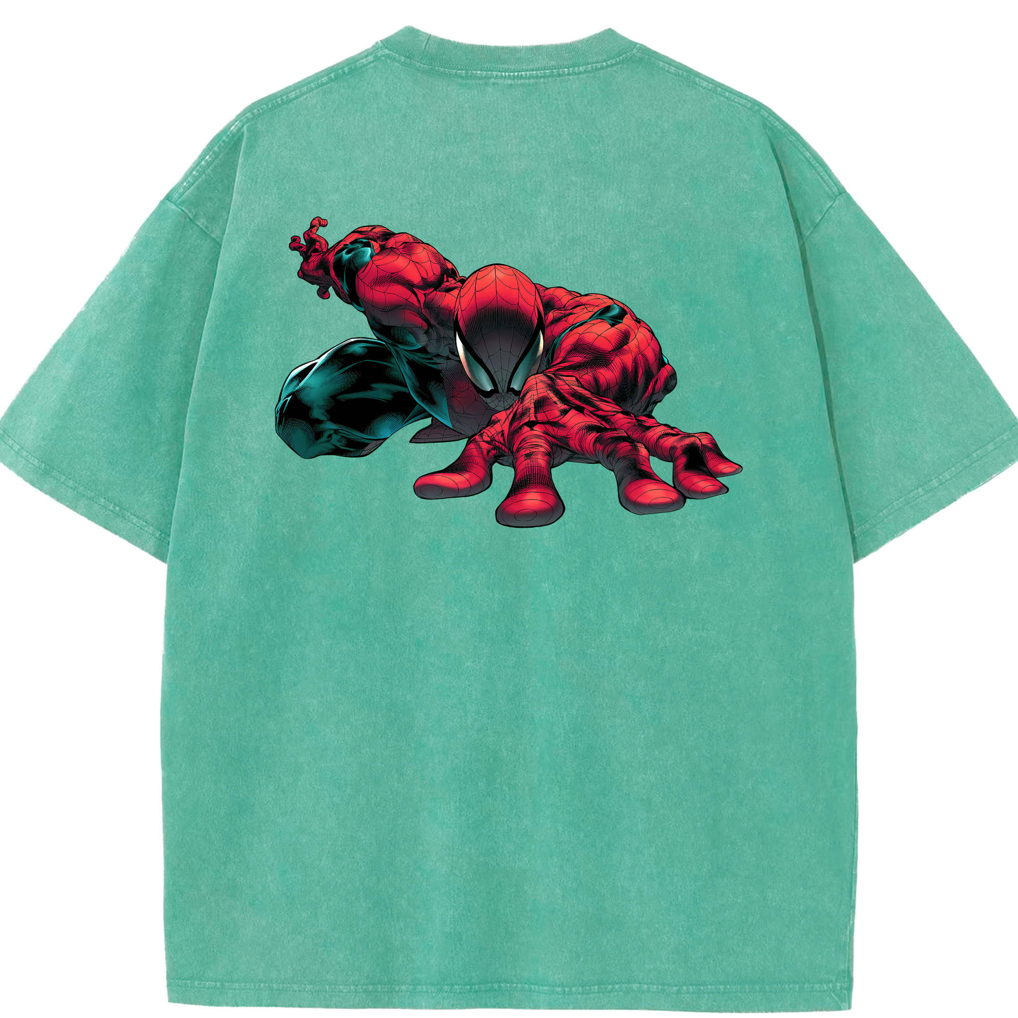 （画像用） Spider Man スパイダーマン 綿100% ヴィンテージ風 半袖Tシャツ（背面プリント）